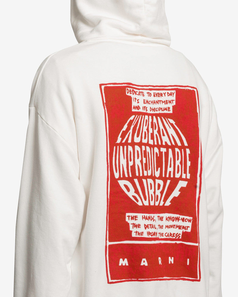 Marni Men's Sweatshirts Circle Bubble Pullover Hoodie in White