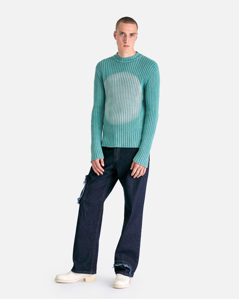 Edward Cuming Men's Sweater Circle Fadeout Sweater in Aqua