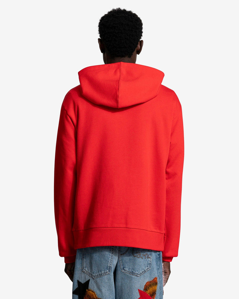 Marni Men Sweaters Circle Logo Pullover Hoodie in Red