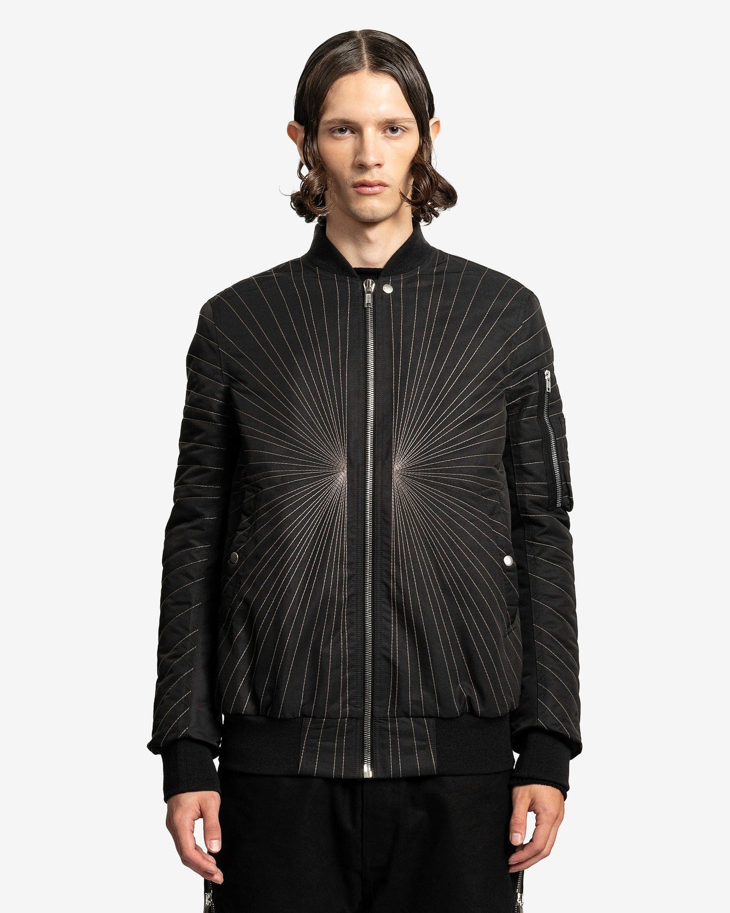 Rick Owens Men's Jackets Classic Flight Jacket in Black/Dust