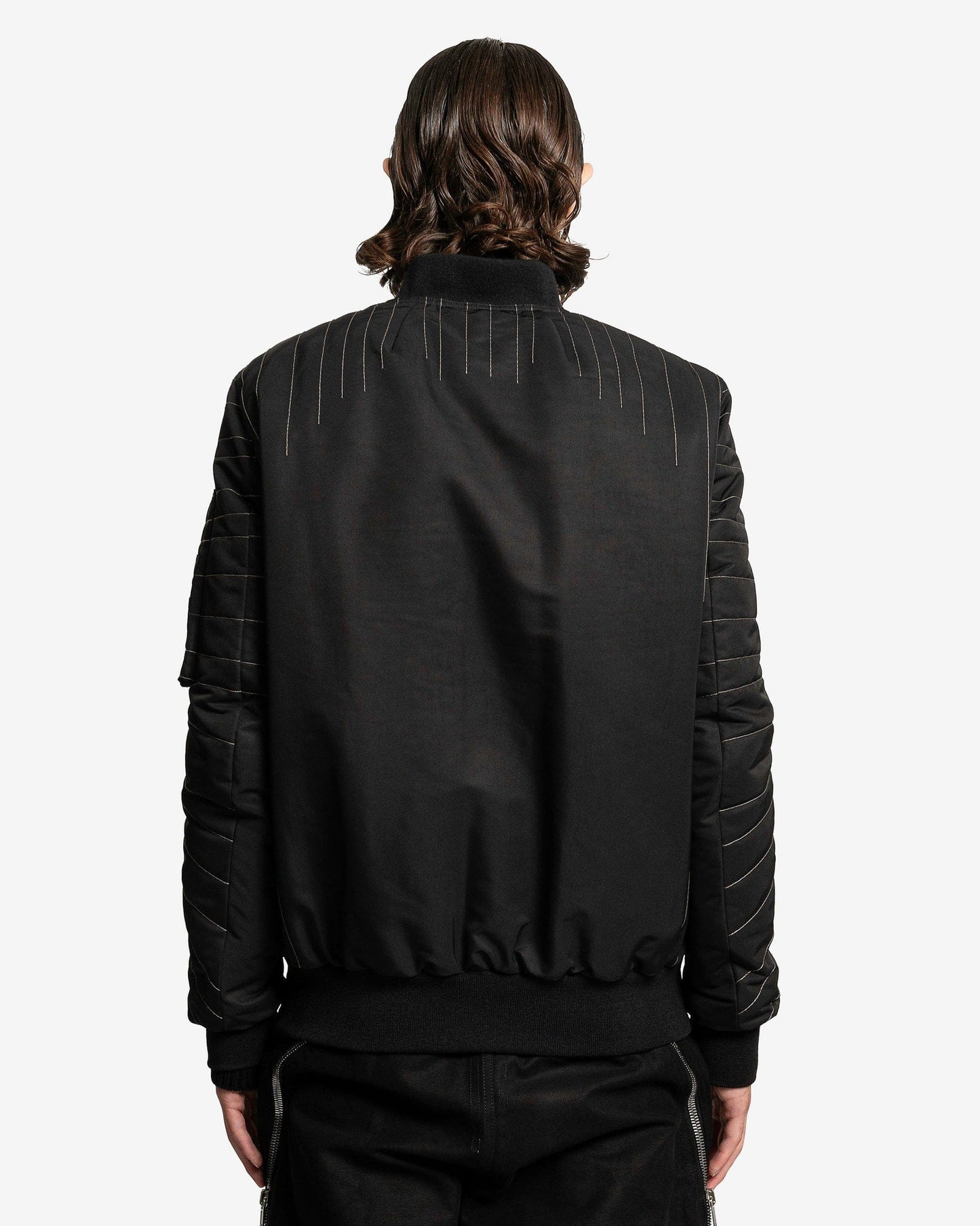 Rick Owens Men's Jackets Classic Flight Jacket in Black/Dust