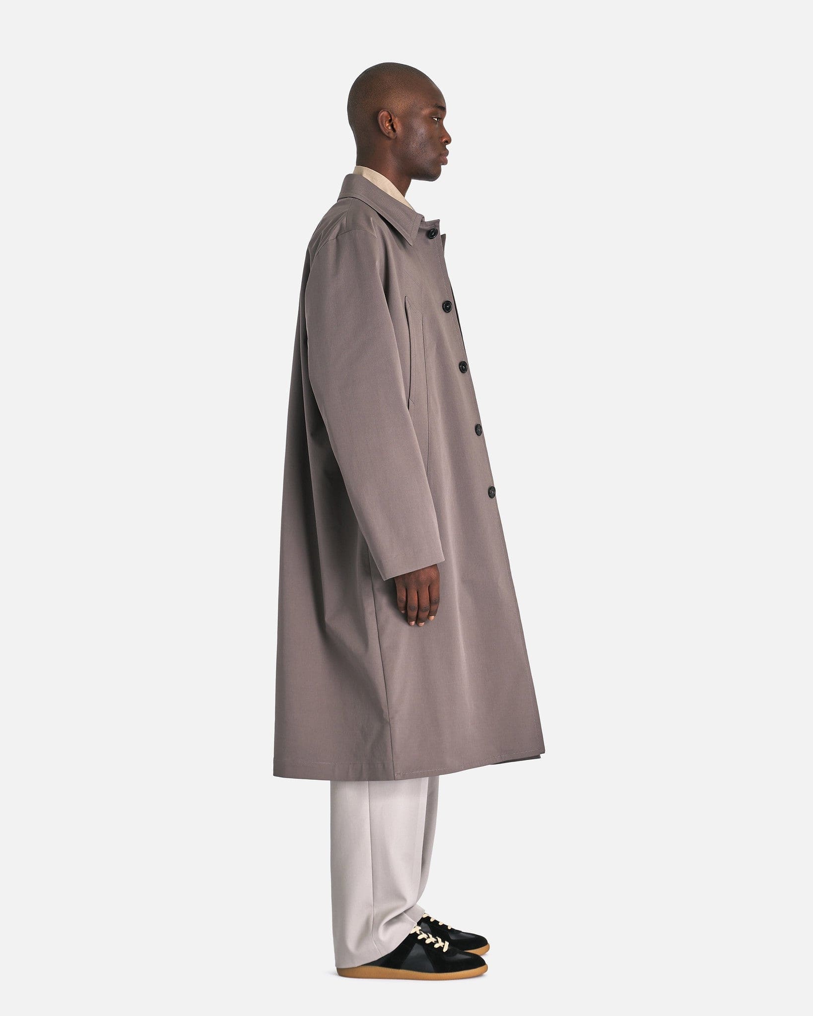 Cotton Twill Trench Coat in Taupe
