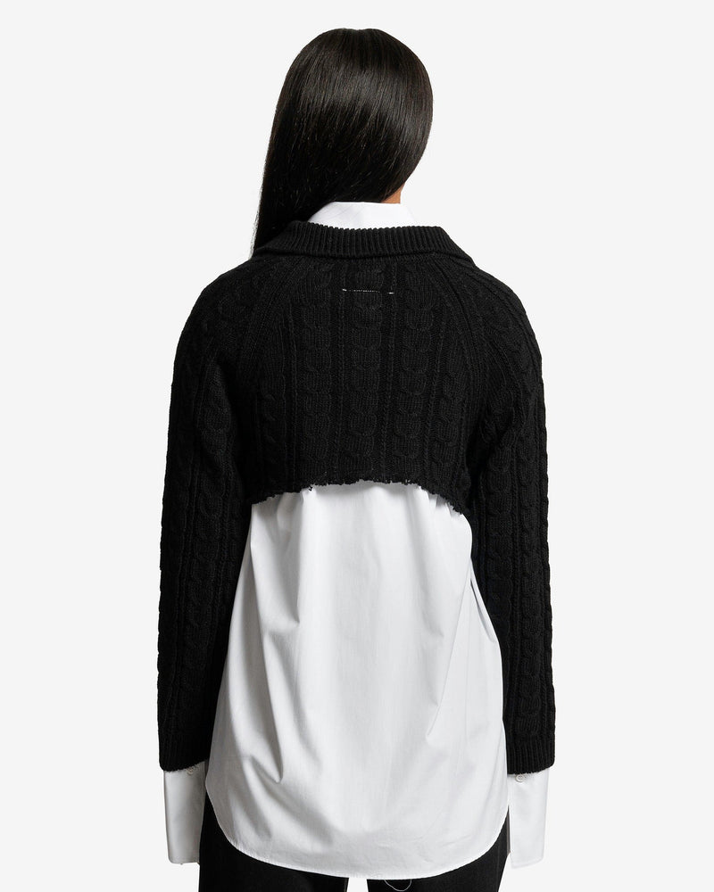 Cropped Cable Knit Cardigan in Black – SVRN