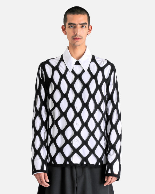 BLACK Comme des Garçons Men's Sweater Cutout Sweater in Black