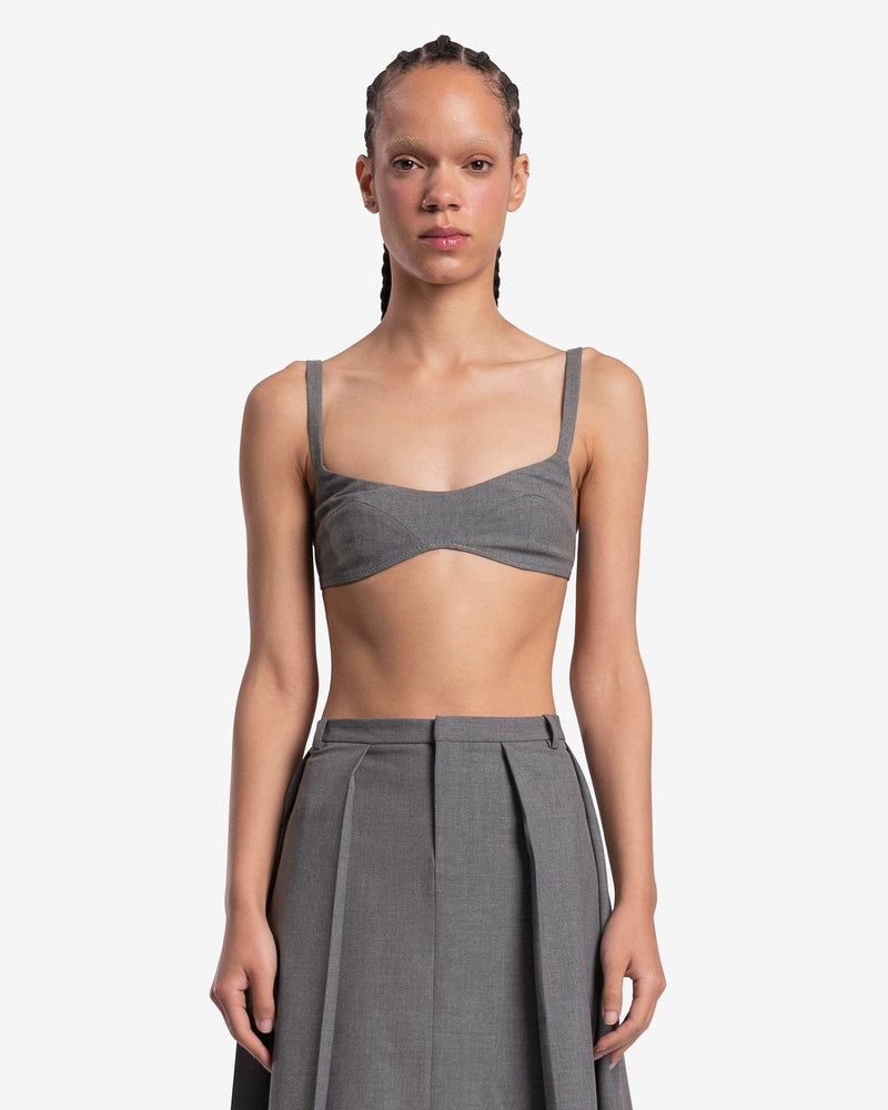 Sandy Liang Women Tops Demie Bra Top in Ash Grey