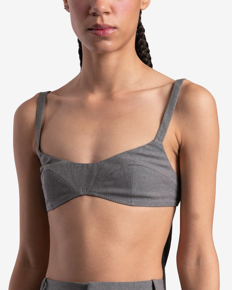 Sandy Liang Women Tops Demie Bra Top in Ash Grey