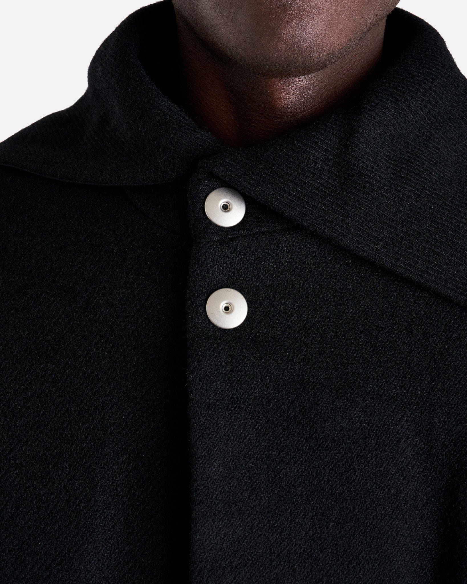 Distorted Short Blouson in Black Dry Wool