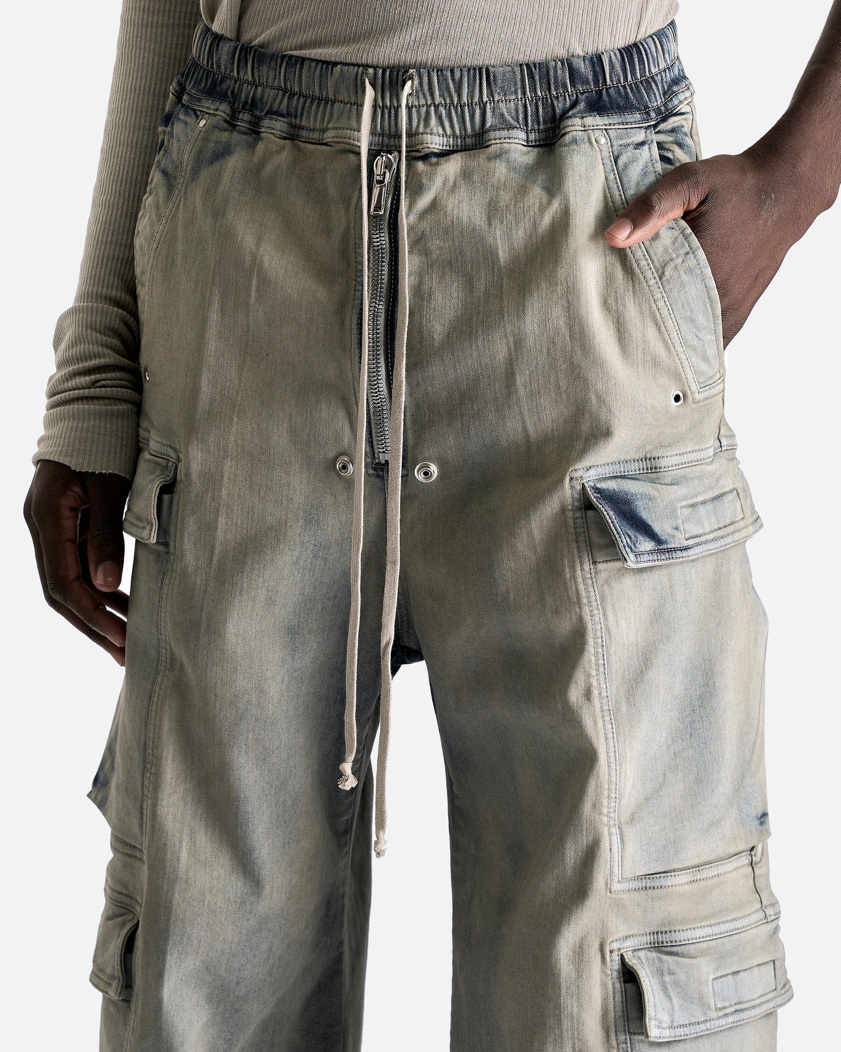 Rick Owens DRKSHDW Men's Pants Double Cargo Jumbo Belas in Sky