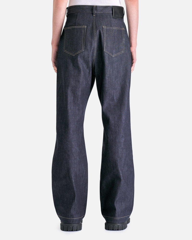 Rick Owens DRKSHDW Men's Pants Double Knee Geth Cut in Indigo