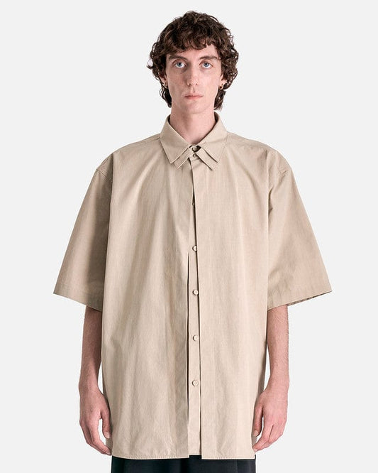 Jil Sander Men's Shirts Double Layer Cotton Poplin Shirt in Powder Green