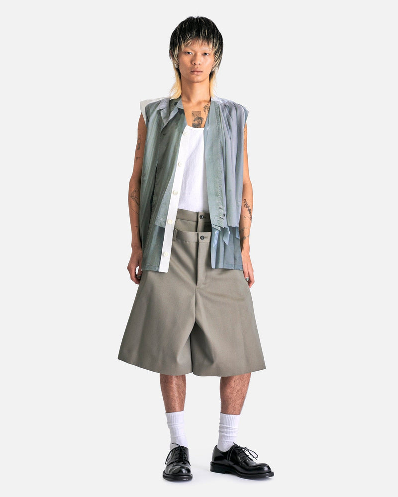 Comme des Garcons HOMME PLUS Men's Shorts Double Layered Shorts in Khaki