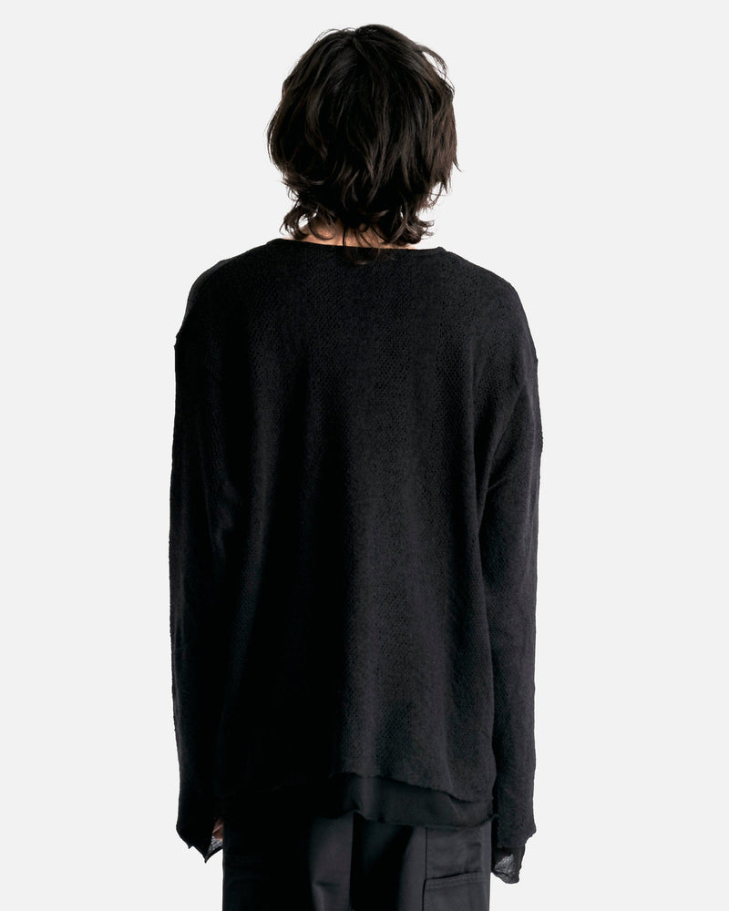 Our Legacy Men's Shirts Double Lock Longsleeve in Black Crochet Stripe