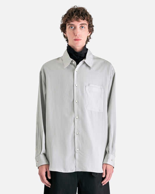 LEMAIRE Men's Shirts Double Pocket LS Shirt in Cloud Grey