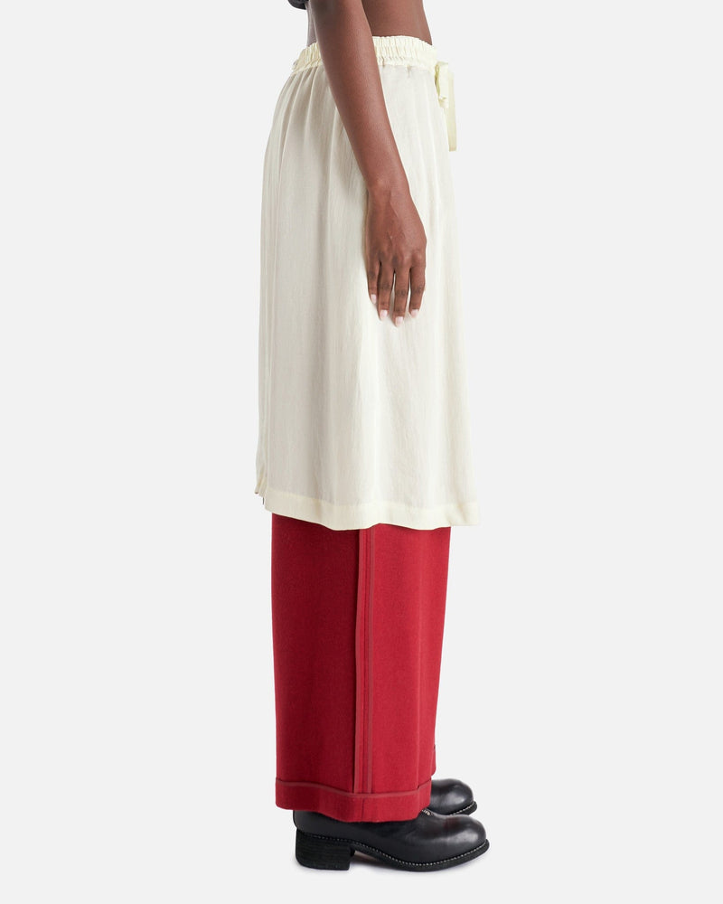 Drawstring Layered Pants in Red