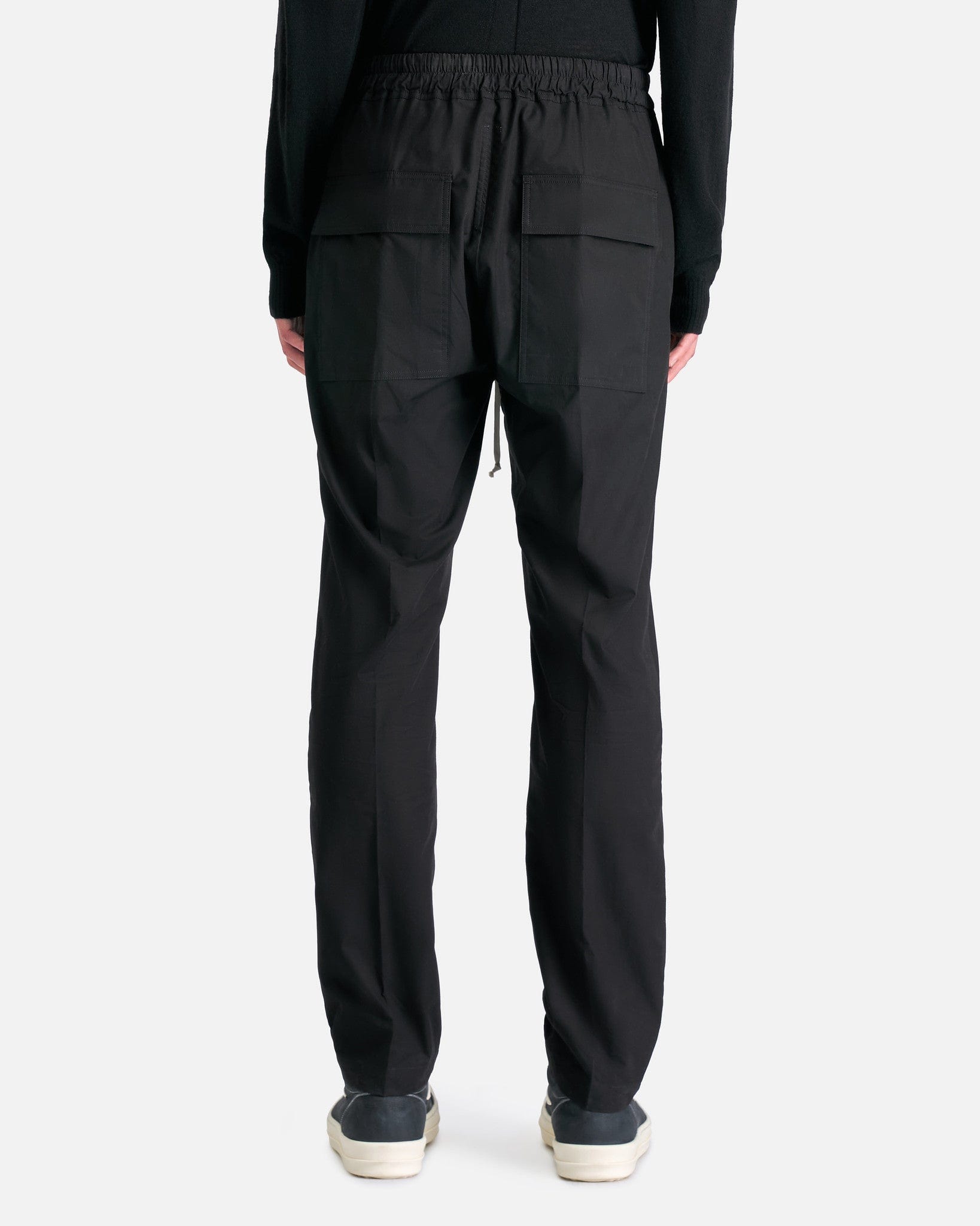 Black Rick Owens Drawstring Slim Long Pants