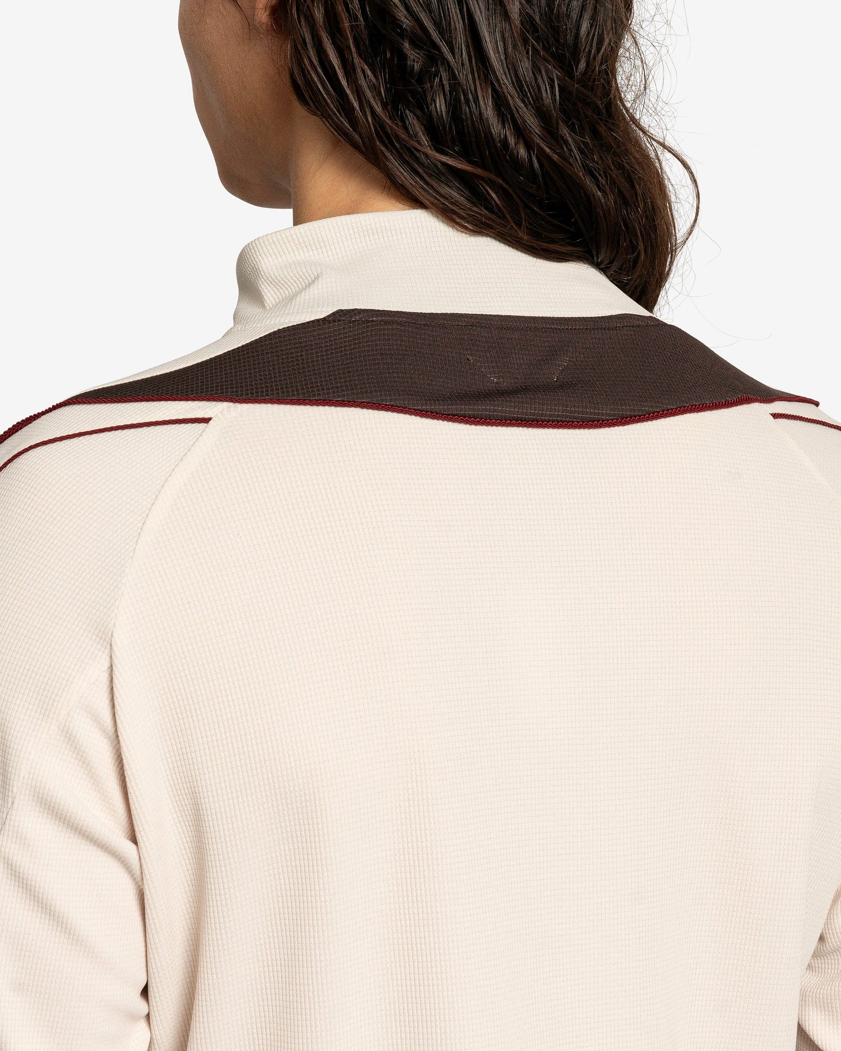 Dual Zip Long Sleeve in Beige/Brown