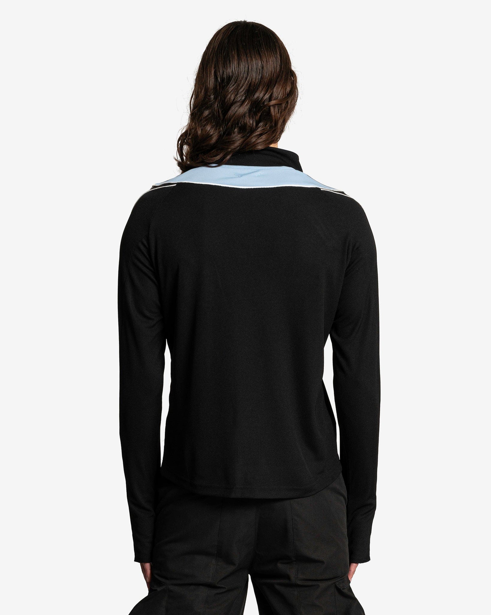 Dual Zip Long Sleeve in Black/Baby Blue