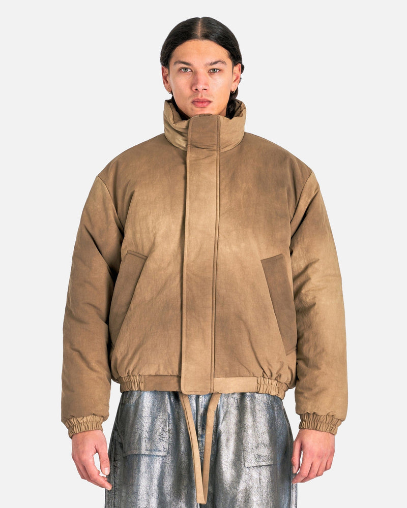 Acne Studios Men's Jackets Dyed Puffer Jacket in Camel Beige