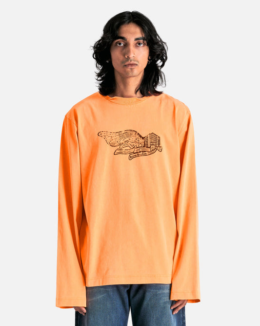 Acne Studios Men's T-Shirts Edden Logowings T-Shirt in Neon Orange