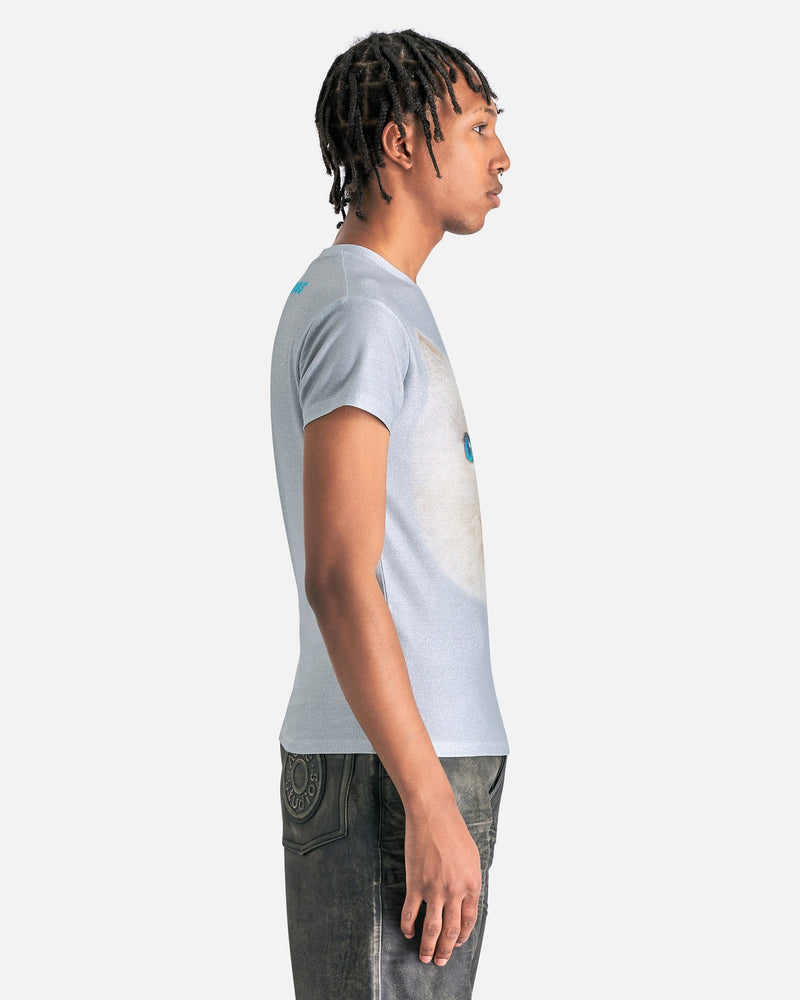 Acne Studios Men's T-Shirts ETZ AI Cat T-Shirt in Pale Blue