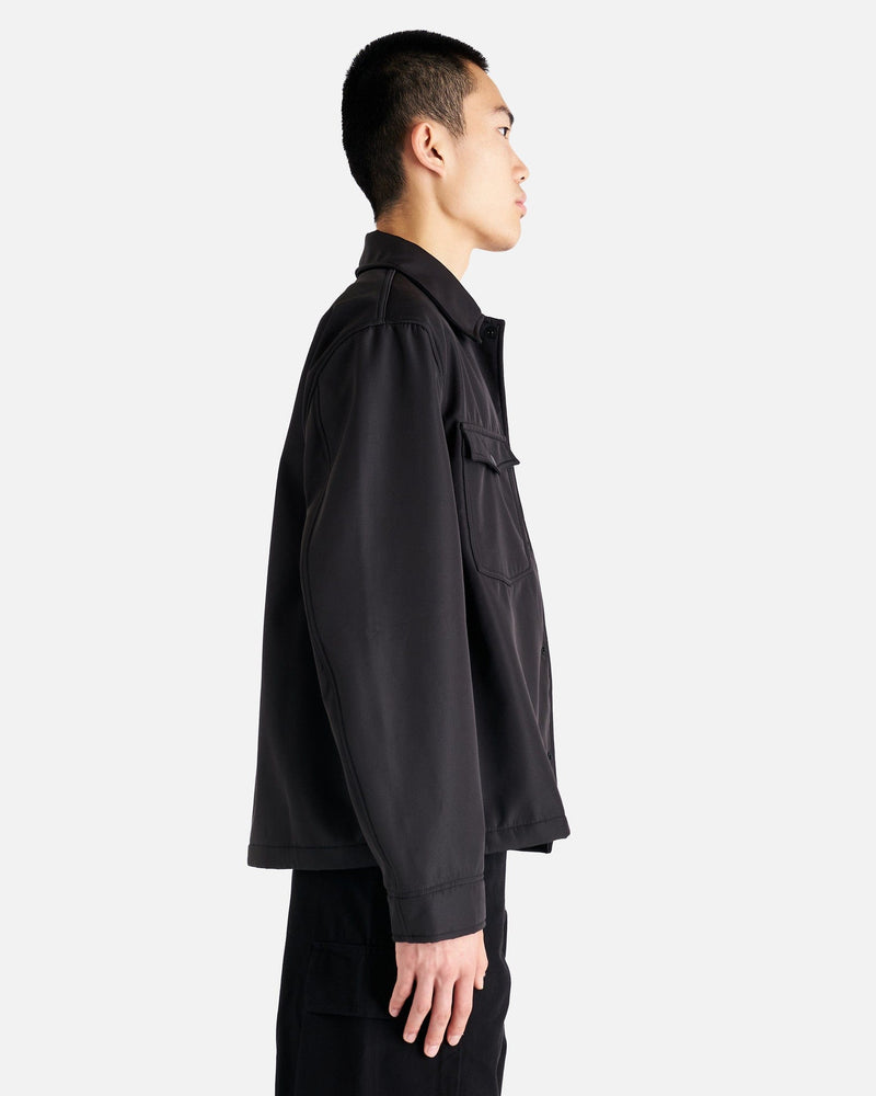 Evening Coach Jacket in Black Fleecy Tech