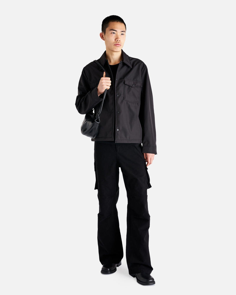 Evening Coach Jacket in Black Fleecy Tech