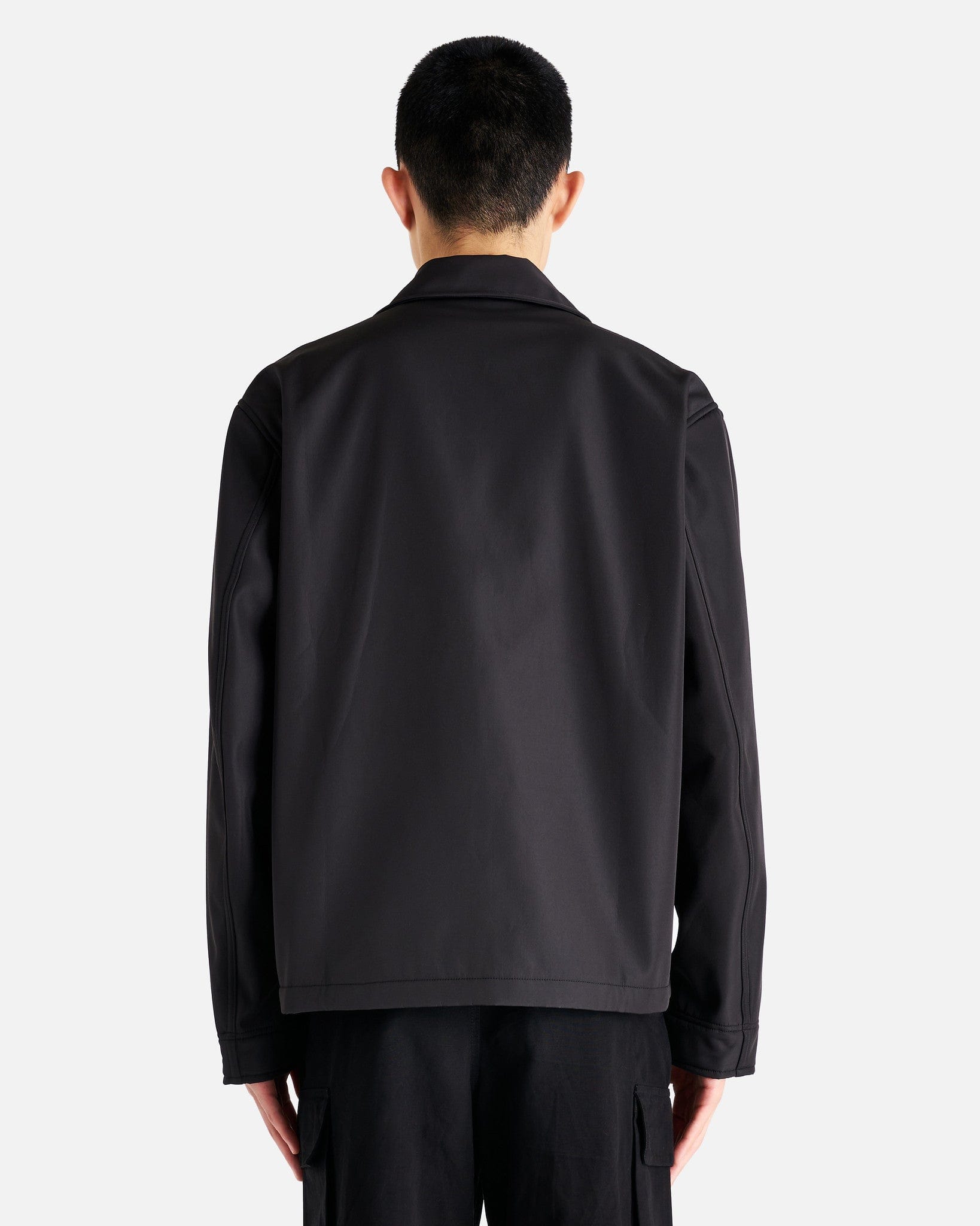 Evening Coach Jacket in Black Fleecy Tech