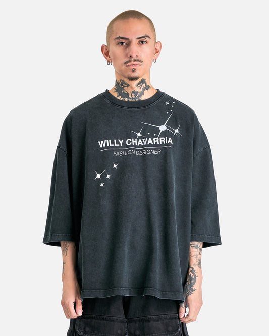 Willy Chavarria Men's T-Shirts Fashion Designer Buffalo T-Shirt in Black