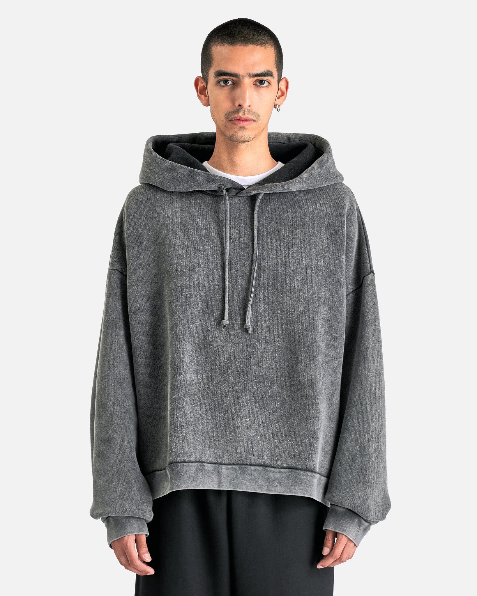 Acne Studios Men Sweaters Fester Vintage Hooded Sweatshirt in Faded Black