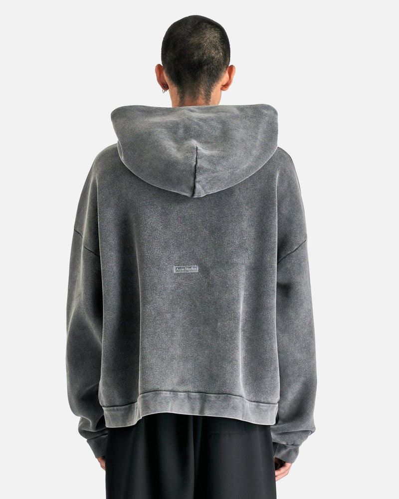 Acne Studios Men Sweaters Fester Vintage Hooded Sweatshirt in Faded Black