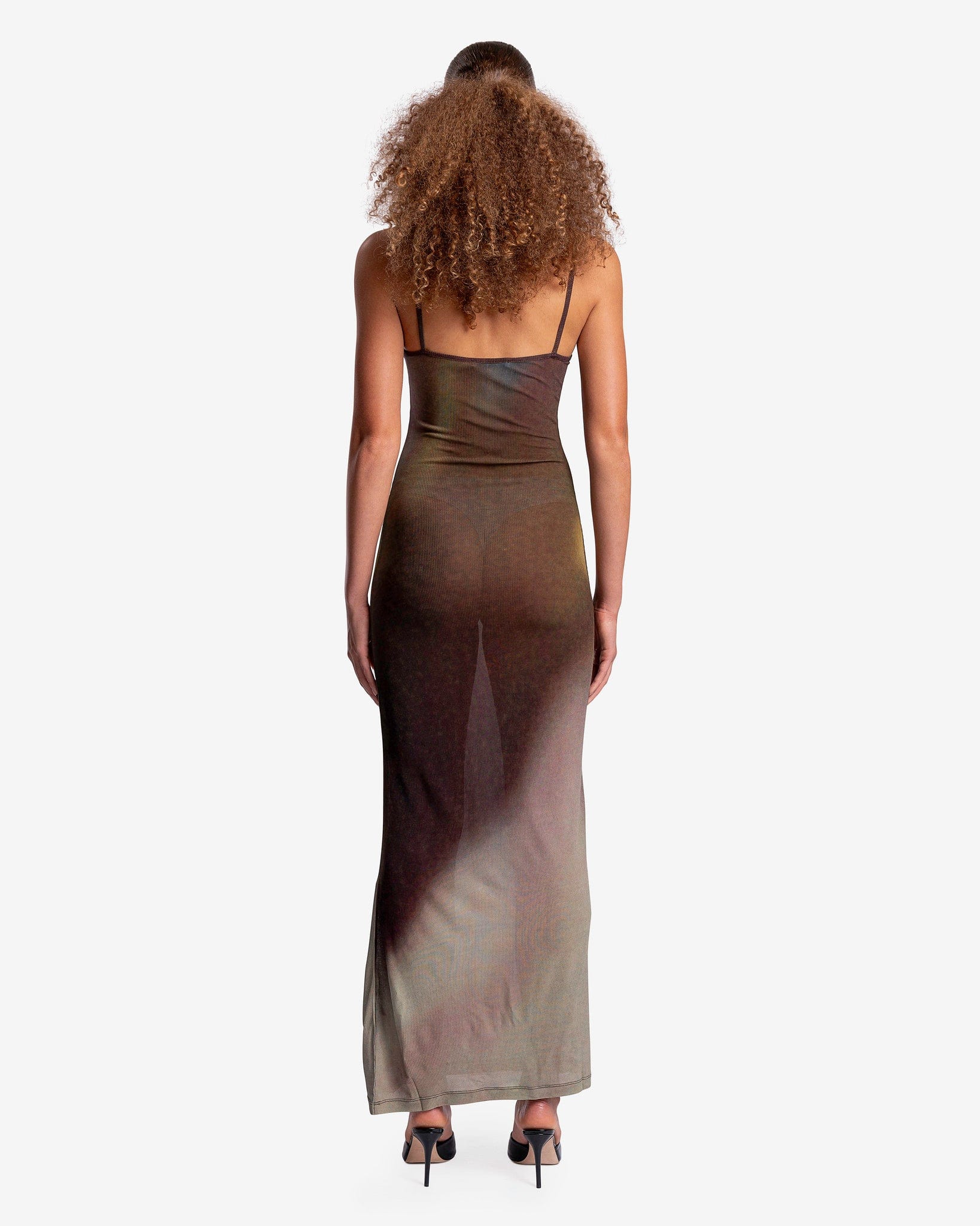 Savage x Fenty Glisenette Slip Dress With Split in Metallic