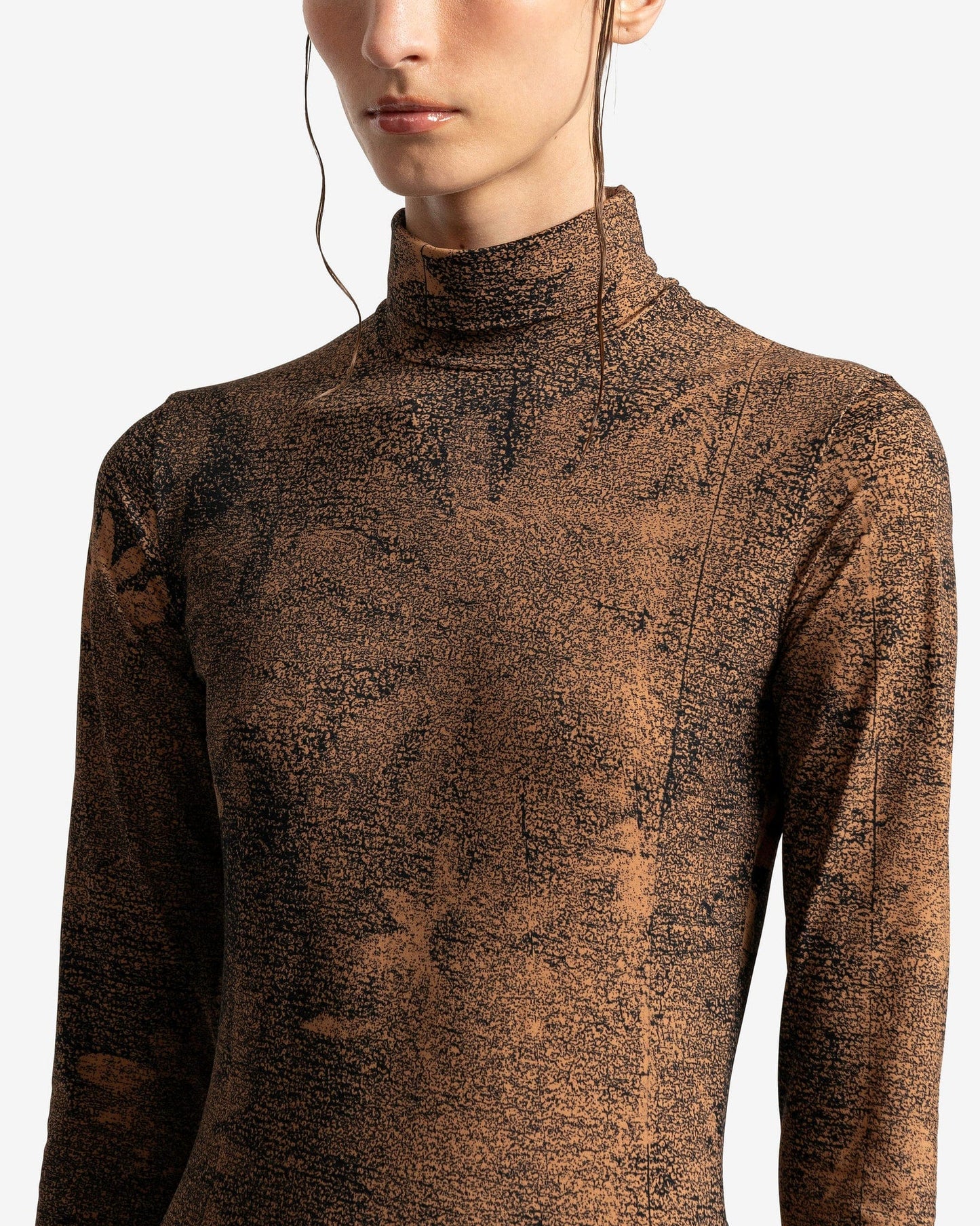 MM6 Maison Margiela Women Tops Floral Print Body in Tan/Black