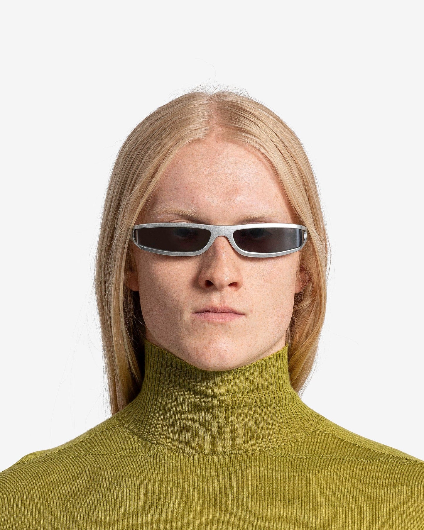 Rick Owens Eyewear O/S Fog Sunglasses in Silver Temple/Silver Lens