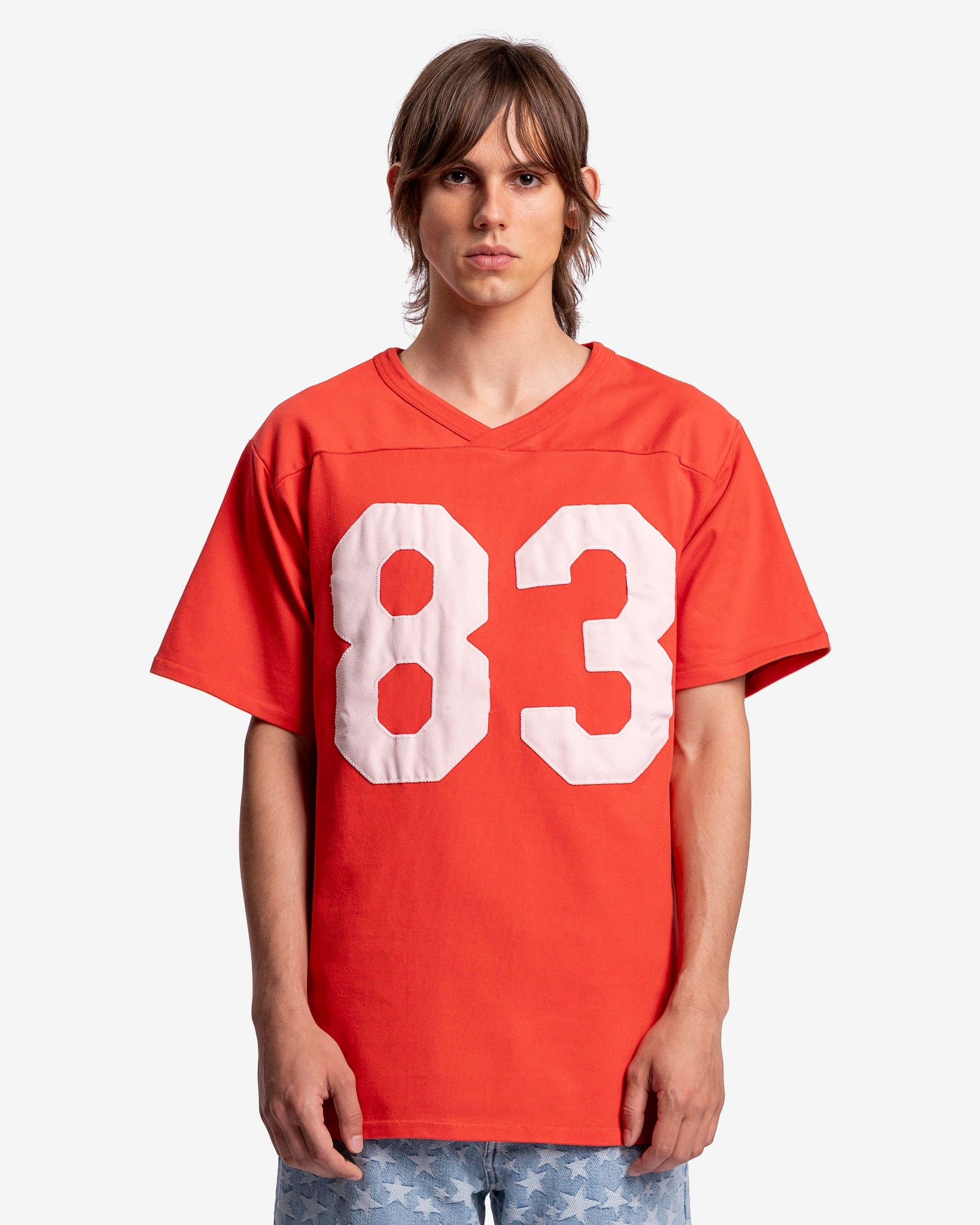 Football Knit Shirt in Red