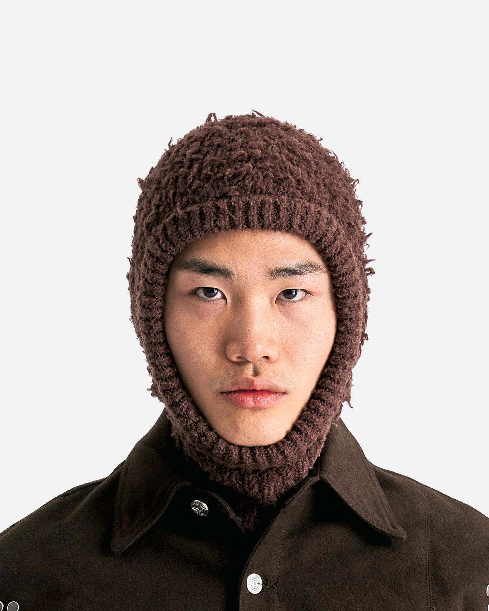 NAMACHEKO Men's Hats OS Furry Balaclava in Brown