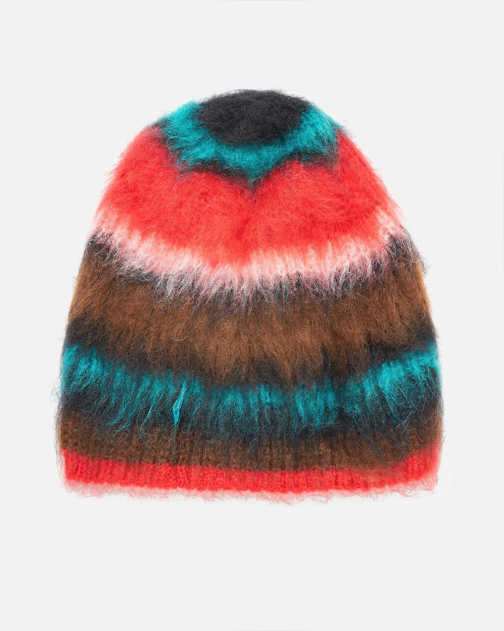 Edward Cuming Men's Hats Fuzzy Stoner Beanie in Red/Brown