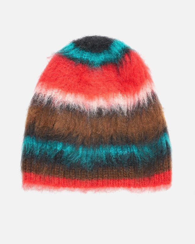 Edward Cuming Men's Hats Fuzzy Stoner Beanie in Red/Brown