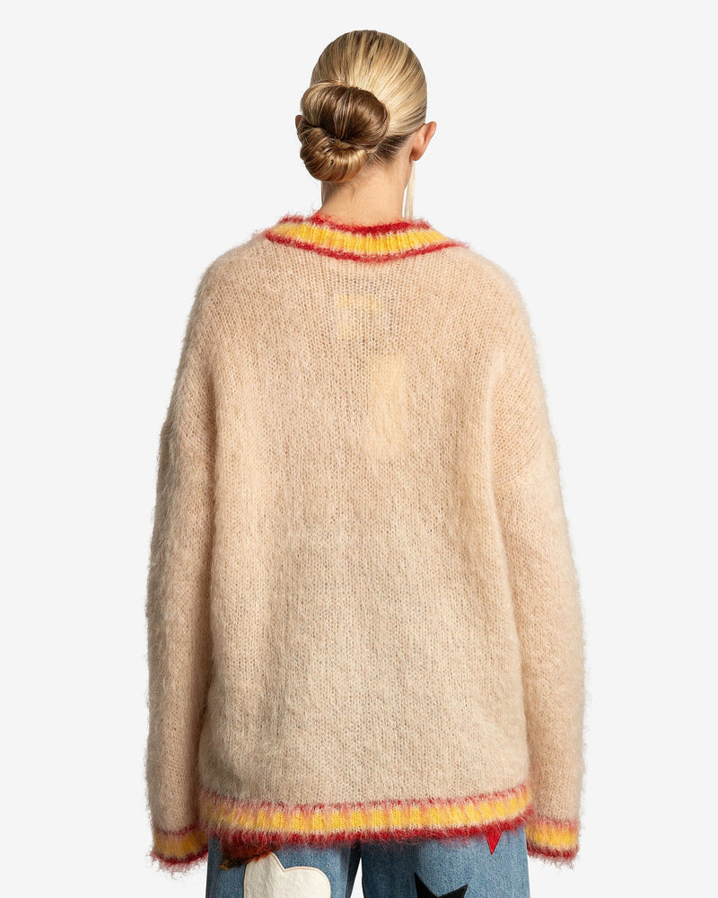 Fuzzy Wuzzy College Sweater in Tan