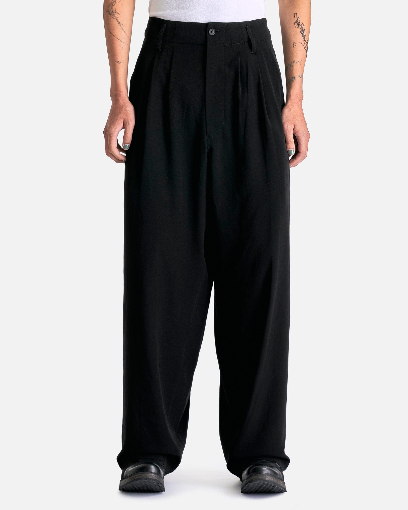 Yohji Yamamoto Pour Homme Men's Pants G-Side Tape Pants in Black