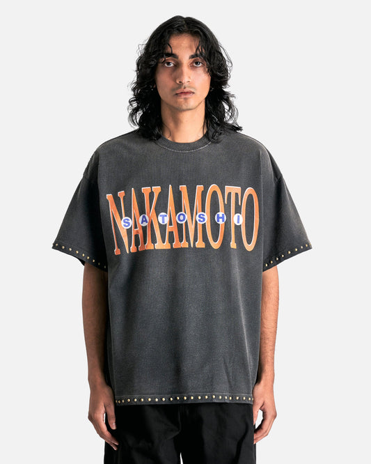 Satoshi Nakamoto Men's T-Shirts Gameshow Studded Tee in Black