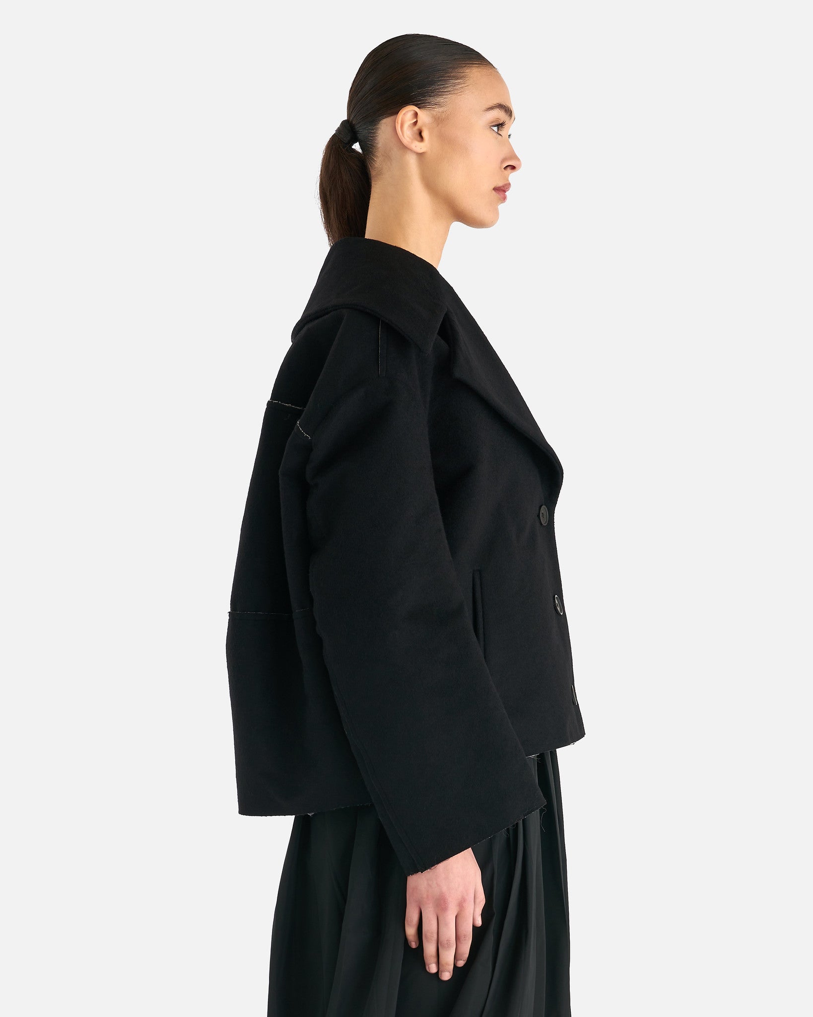 Giubbotto Bonded Wool Jacket in Black SVRN