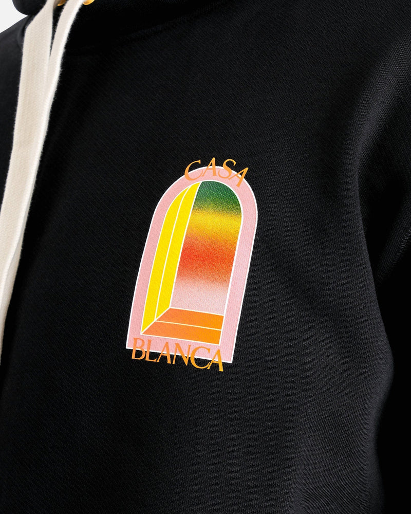 Casablanca Men's Sweatshirts Gradient Arch Logo Hoodie in Black