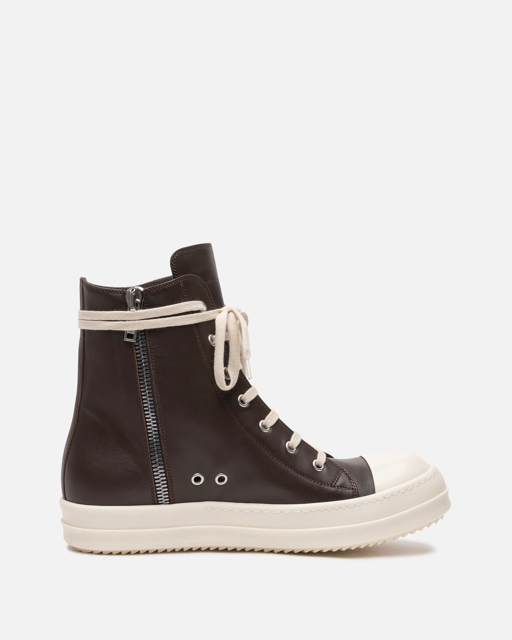 Grease Calf Leather Ramones in Brown/Milk – SVRN