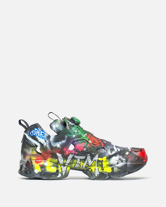 VETEMENTS Men's Sneakers Hand Painted Reebok Instapump Fury in Black Graffiti