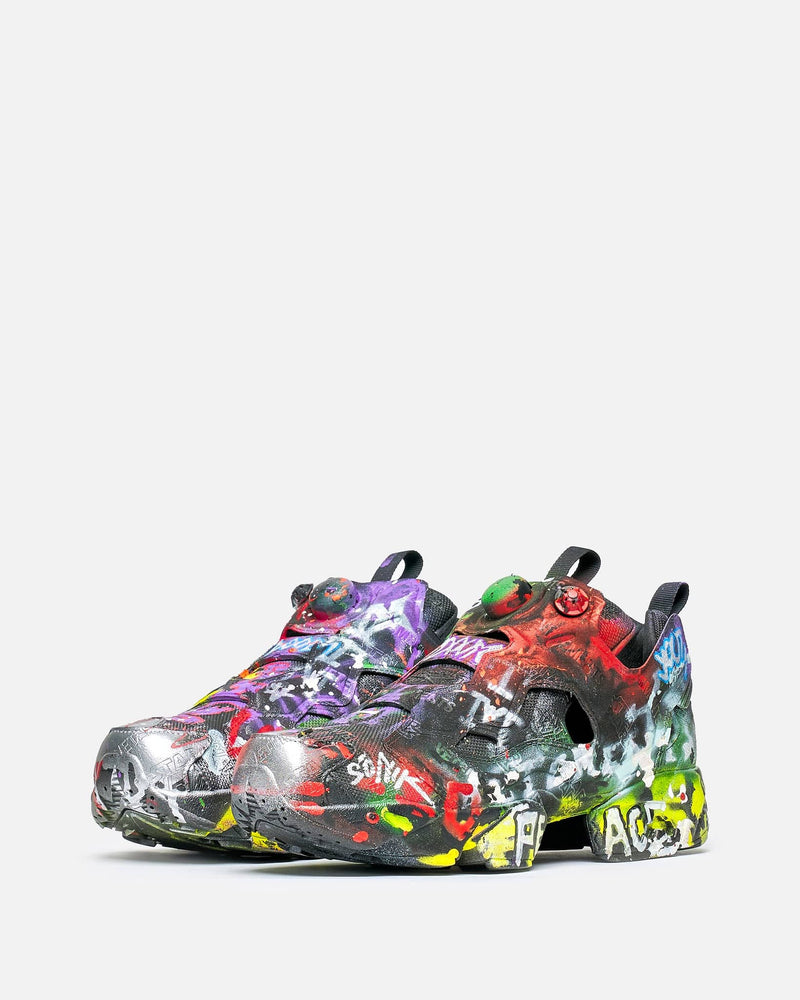 VETEMENTS Men's Sneakers Hand Painted Reebok Instapump Fury in Black Graffiti