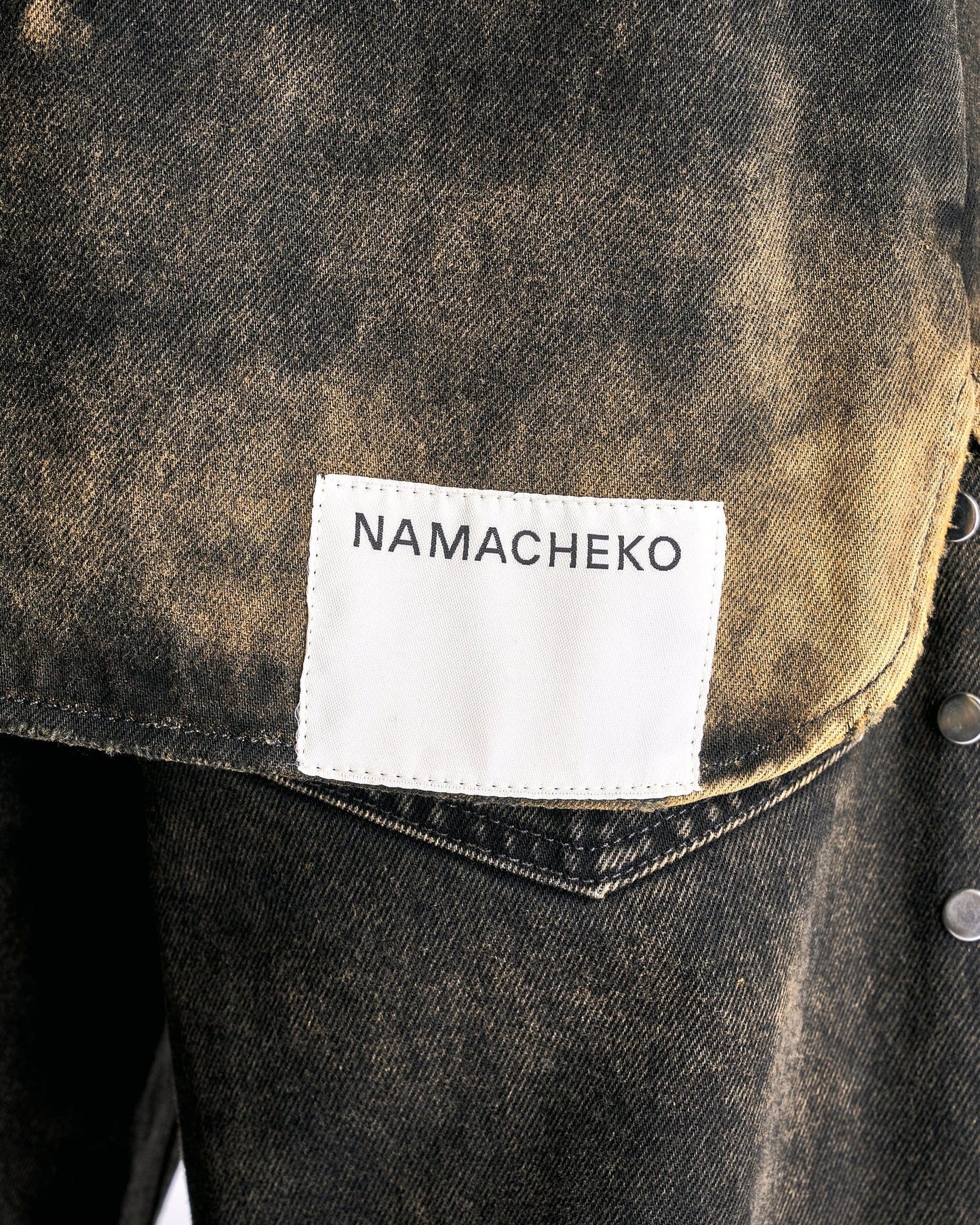 NAMACHEKO Men's Shirts Hank Denim Shirt in Black Mustard