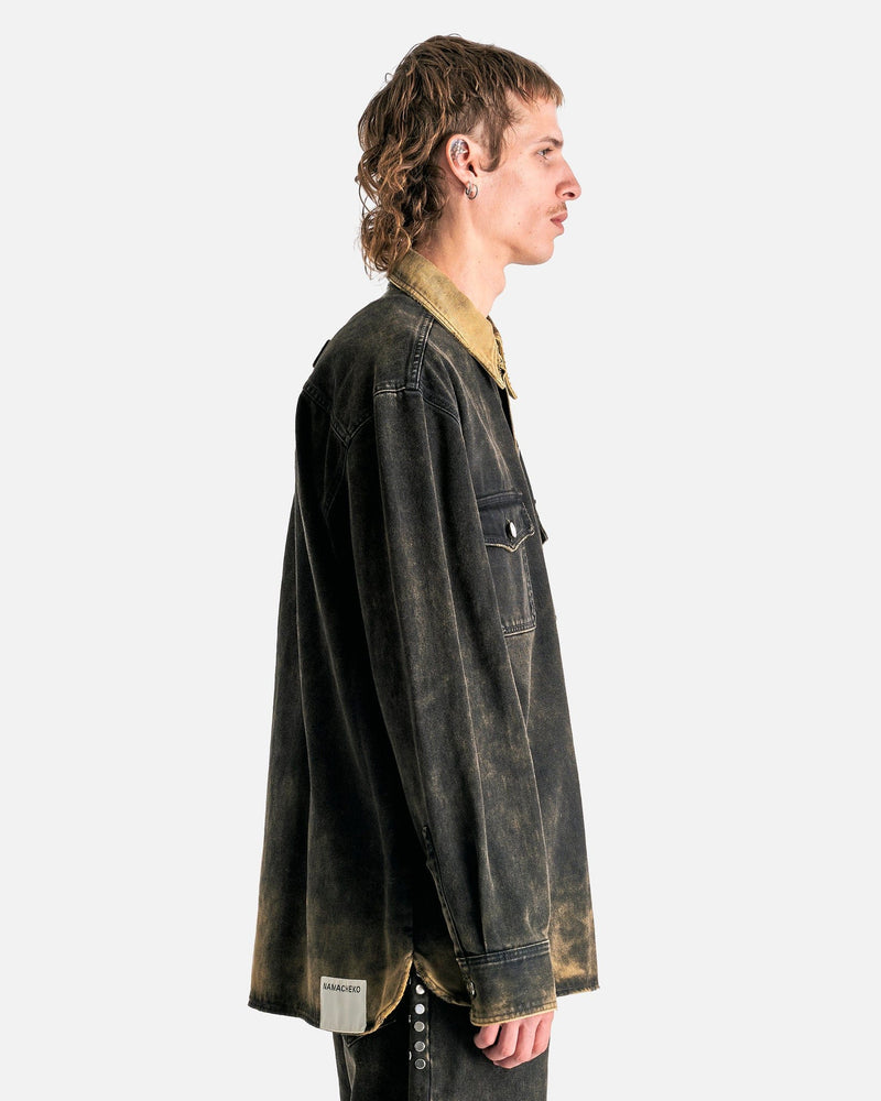 NAMACHEKO Men's Shirts Hank Denim Shirt in Black Mustard