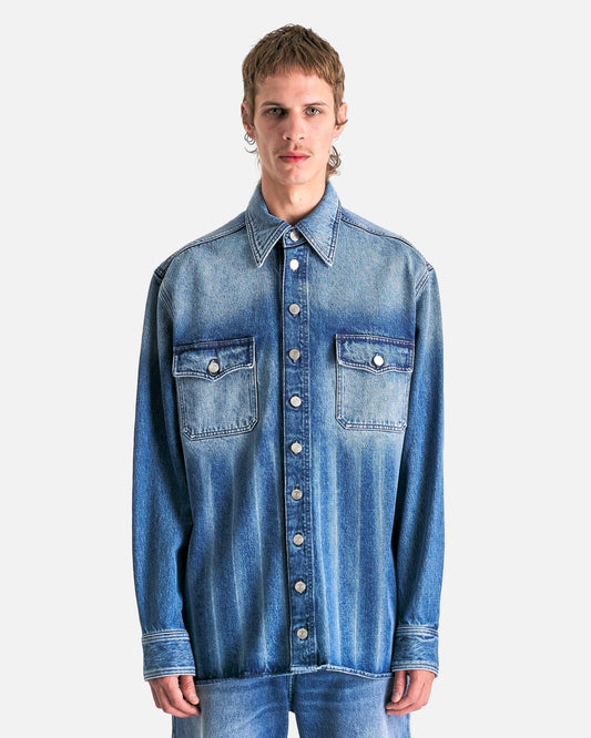 NAMACHEKO Men's Shirts Hank Denim Shirt in Washed Blue