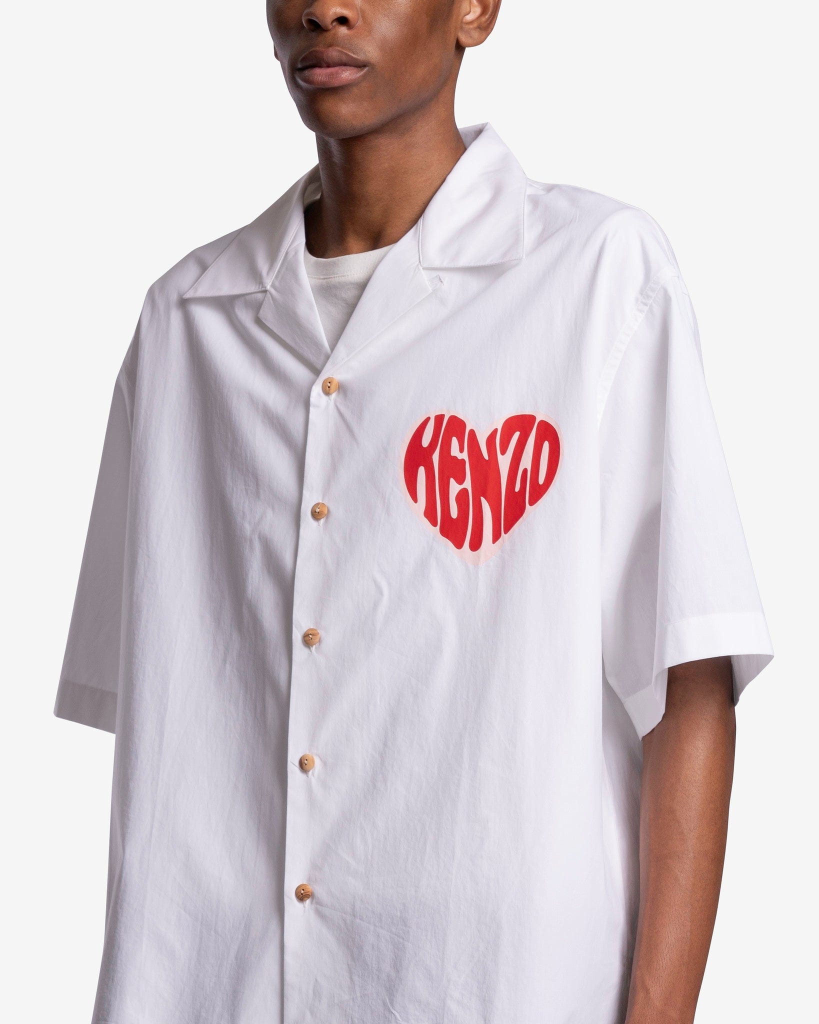 KENZO Men's Shirts Hearts Shortsleeve Shirt in White