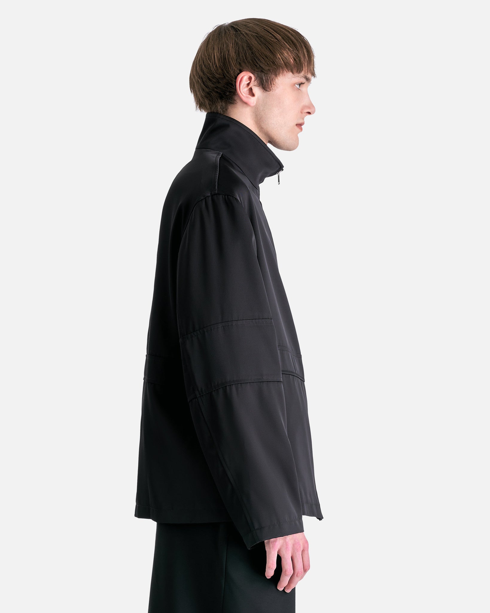 Heavy Viscose Silk Twill Blouson in Black